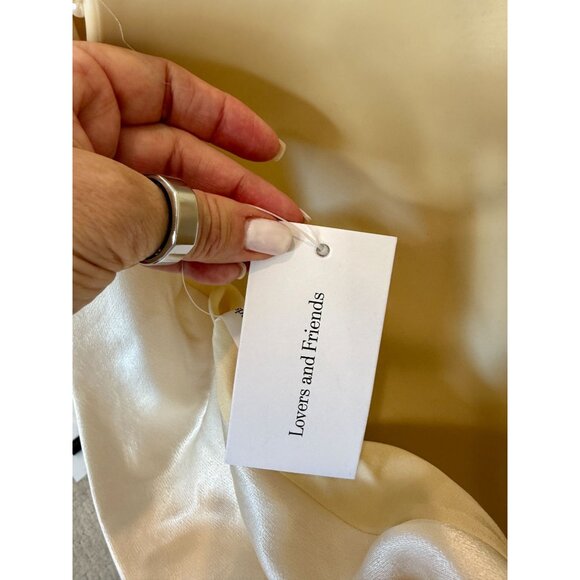 Lovers and Friends Boa Mini Dress Ivory with Pearl Straps NWT - Size S - Picture 8 of 12